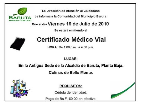 Volante Certificado Médico 16 de Julio Bello Monte